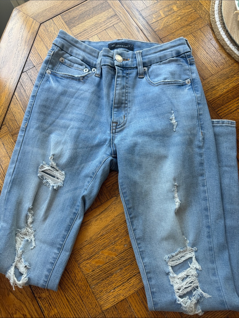Aeropostale Light Blue Distressed Women's Jeggings